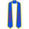 Custom Delta Kappa Epsilon Greek 2 Tone Lettered Graduation Sash Stole w/Year(Royal W/Athletic Gold Trim)