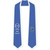 Theta Xi Greek 2 Tone Lettered Graduation Sash Stole(Light Blue W/White Trim)