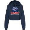 Belmont University Cropped Chenille Bear Bella + Canvas Hoodie(Navy)