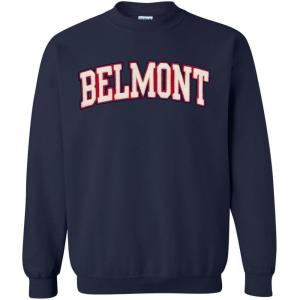 Belmont University Chenille Arch Crewneck(Navy)
