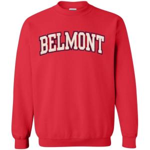 Belmont University Chenille Arch Crewneck(Red)