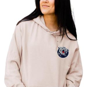 Belmont University Chenille Bear Hoodie(White)