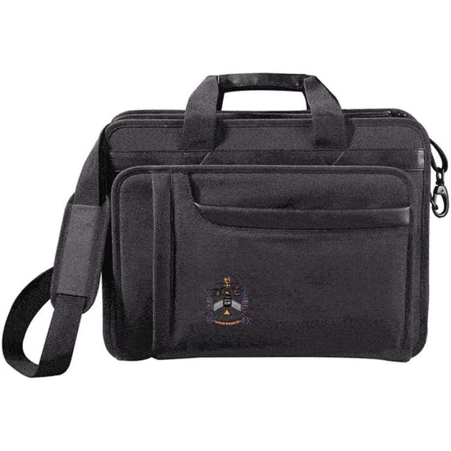 imageGreekgear Delta Sigma Phi Crest Shield Briefcase Attache BlackBlack