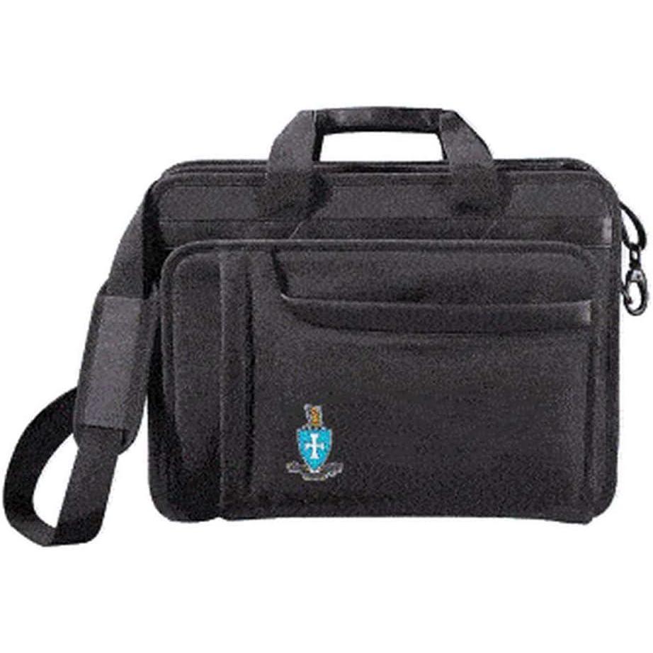 imageGreekgear Sigma Chi Crest  Shield Briefcase Attache BlackBlack