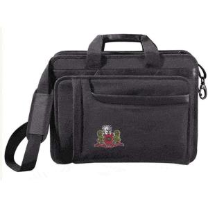 Greekgear Phi Mu Crest – Shield Briefcase Attache Black(Black)