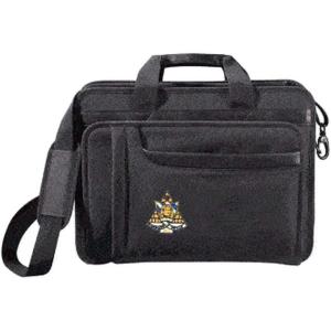 Greekgear Phi Sigma Sigma Crest – Shield Briefcase Attache Black(Black)