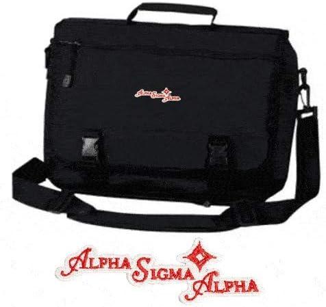 imageGreekgear Womens Alpha Sigma Alpha ASA Emblem Briefcase BlackBlack