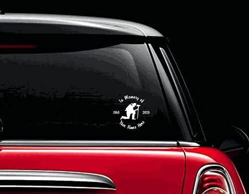 imagePersonalized in Memory of Kneeling Fireman Decal Sticker 6 Inches9 Inches