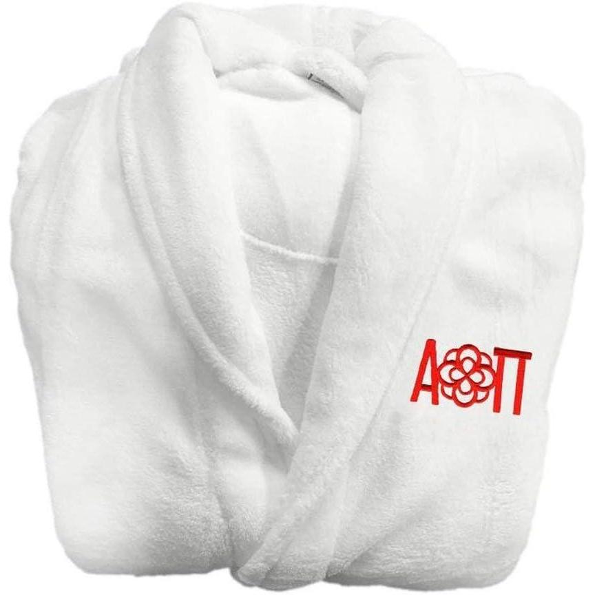 imageGreekgear Alpha Omicron Pi AOII Bathrobe White