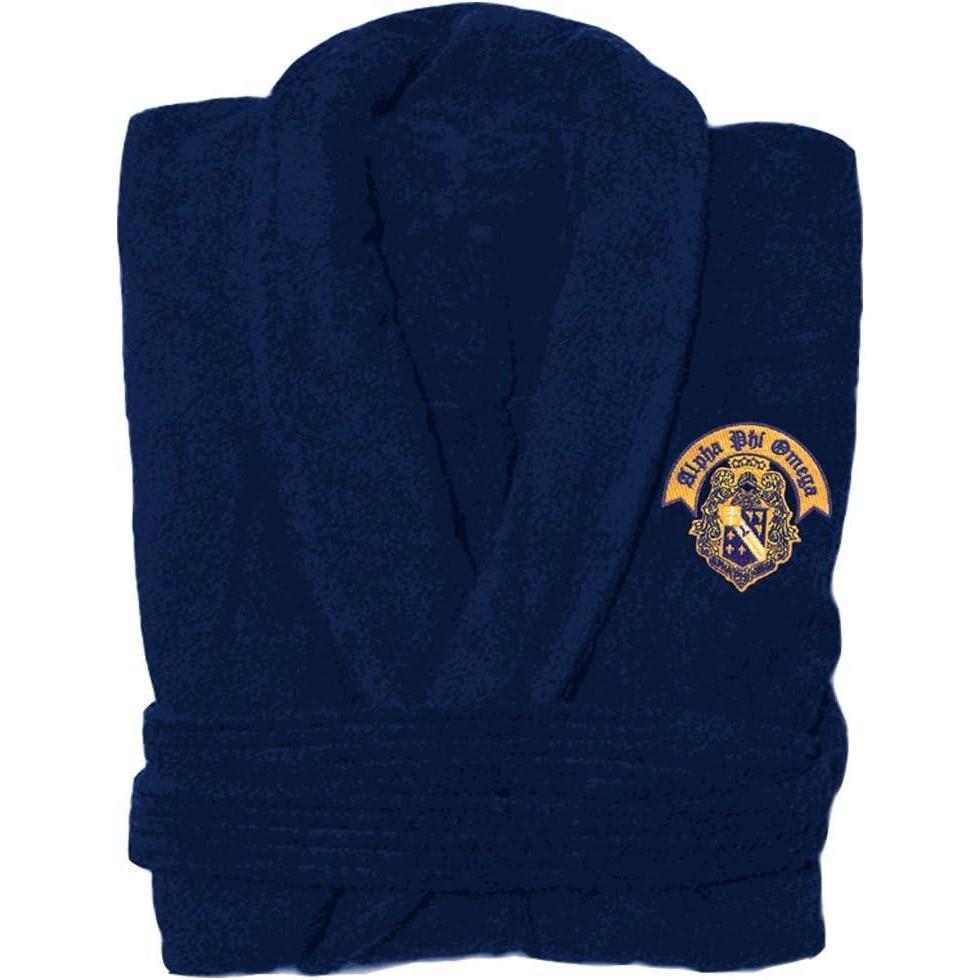 imageGreekgear Alpha Phi Omega Patch Bathrobe BlueBlue