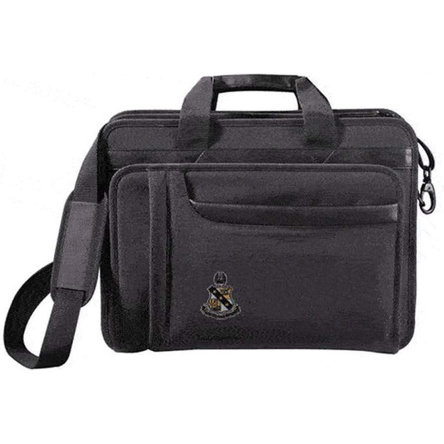imageGreekgear Alpha Sigma Phi Crest Shield Briefcase Attache BlackBlack