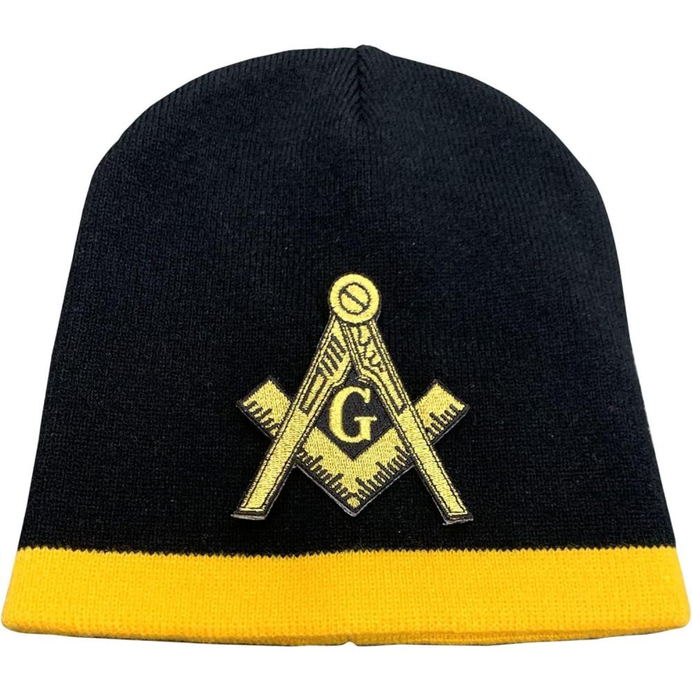 imageGreekgear Black Knit Beanie wMason Shield