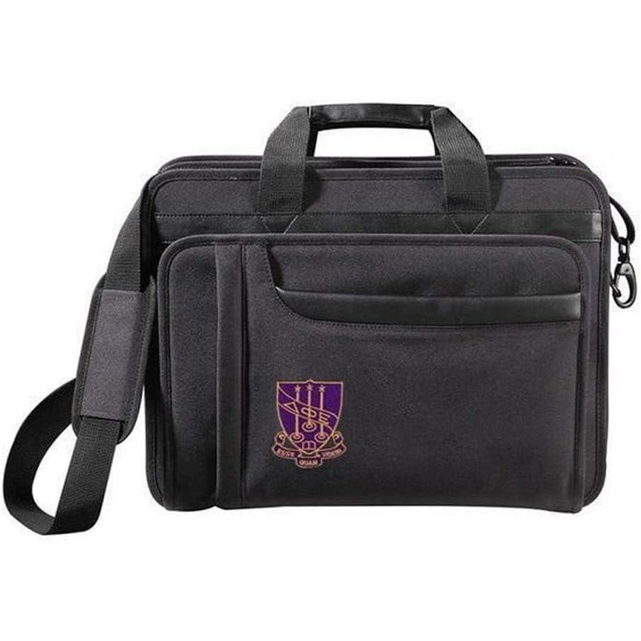 imageGreekgear Delta Phi Epsilon Crest  Shield Briefcase Attache BlackBlack