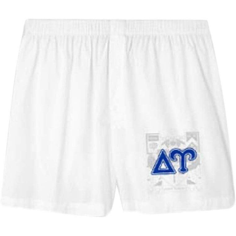 imageGreekgear Delta Upsilon DU Fraternity Lettered Bathrobe WhiteWhite