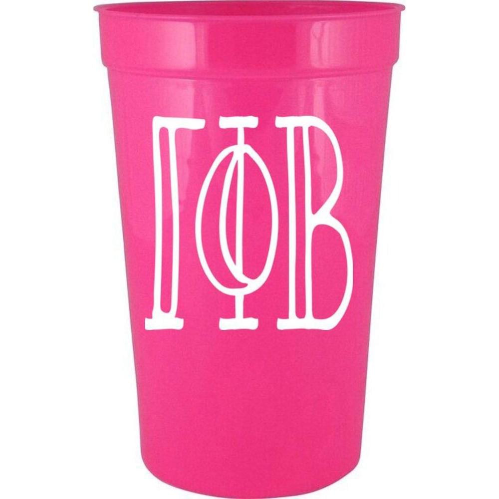 imageGreekgear Gamma Phi Beta Carson Stadium 22 Oz Cup Pack of 4 Pink