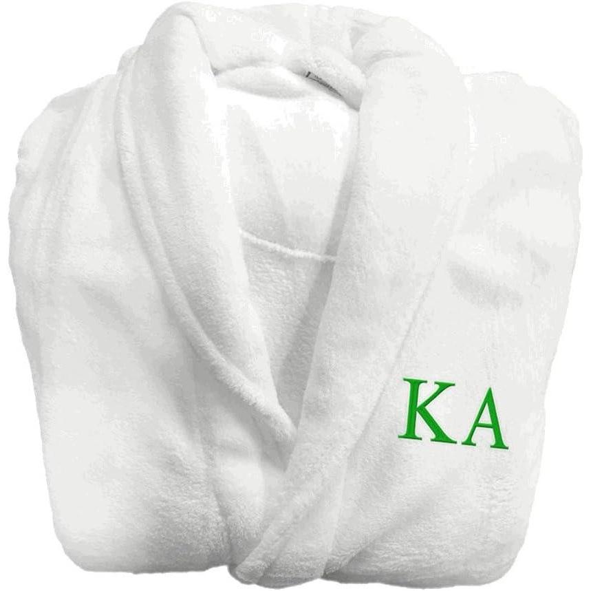 imageGreekgear Kappa Alpha Fraternity Lettered Bathrobe WhiteWhite