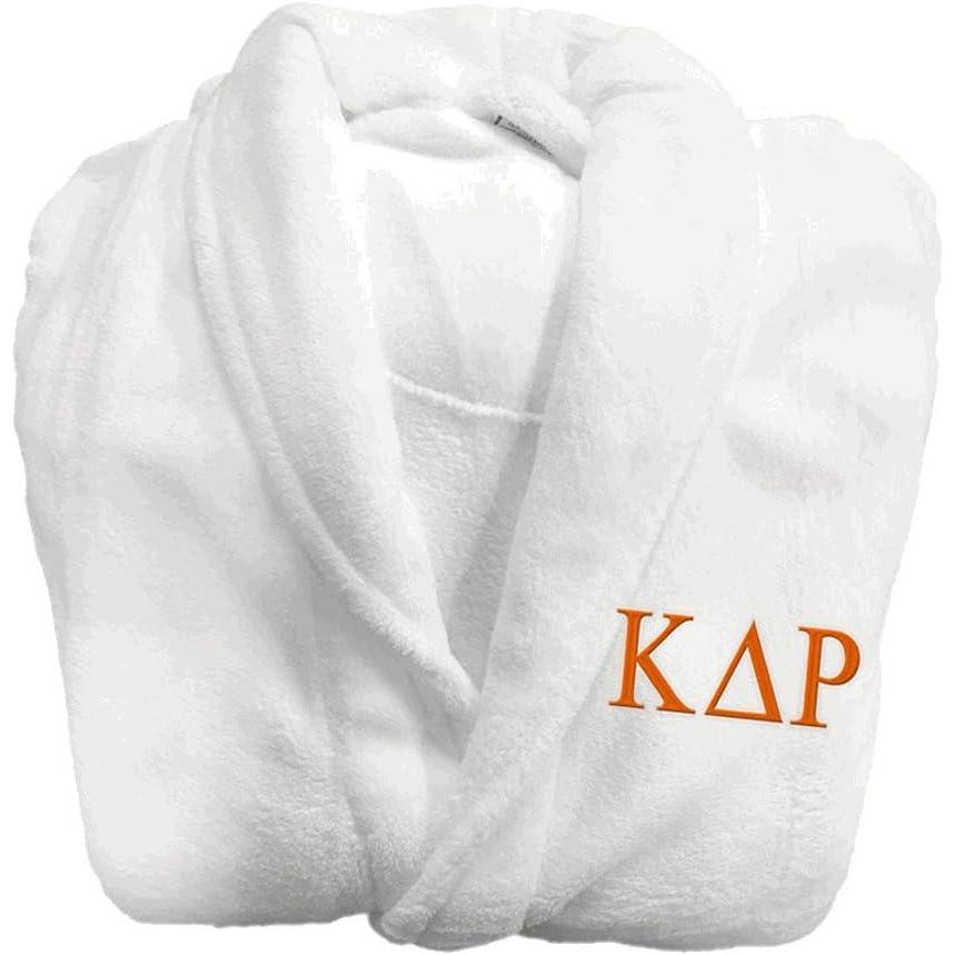 imageGreekgear Kappa Delta Rho Fraternity Lettered Bathrobe White