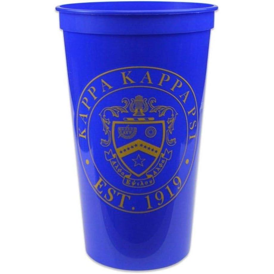 imageGreekgear Kappa Kappa Psi Big Fraternity Plastic Cup Royal Blue wGold Imprint Color
