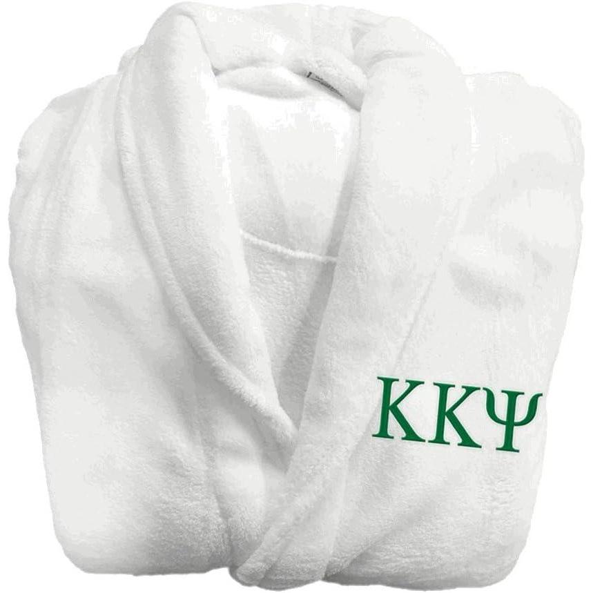 imageGreekgear Kappa Kappa Psi Fraternity Lettered Bathrobe WhiteWhite