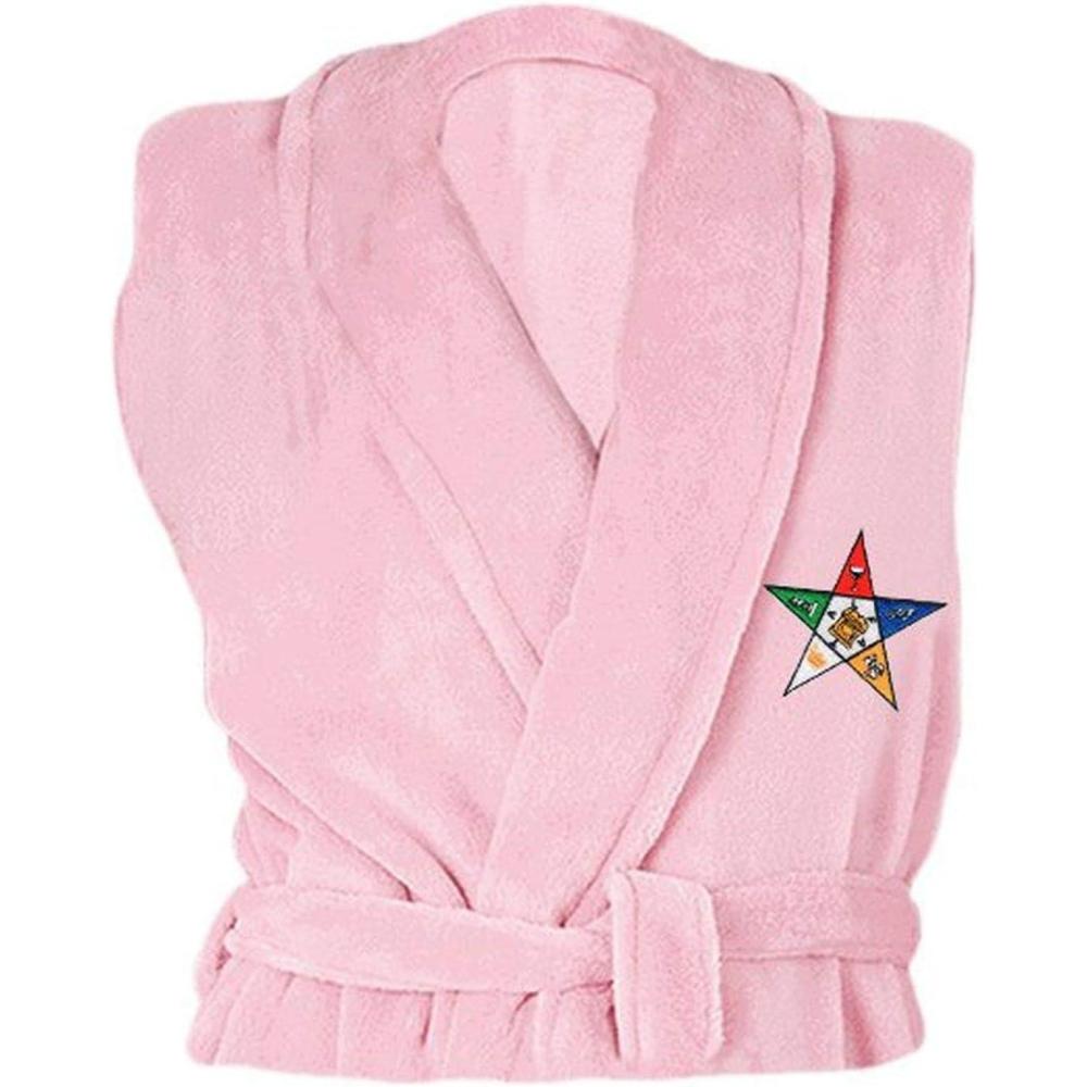 imageGreekgear Order Of Eastern Star Patch Bathrobe Light PinkLight Pink