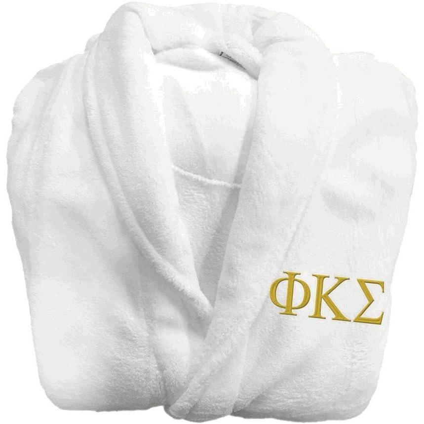 imageGreekgear Phi Kappa Sigma Fraternity Lettered Bathrobe White