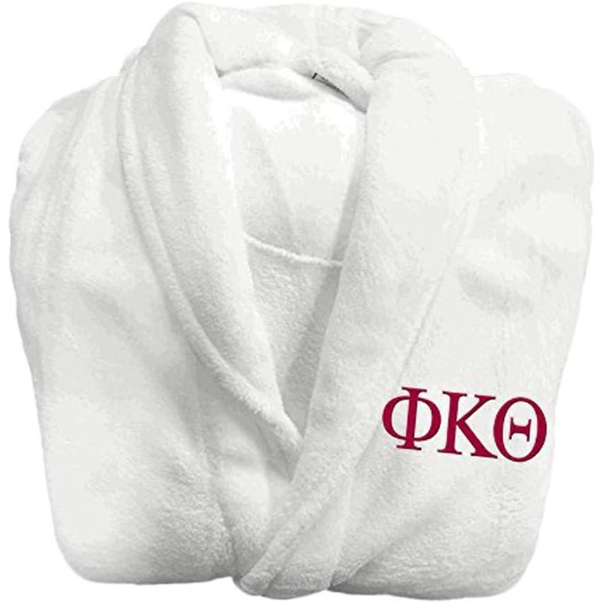 imageGreekgear Phi Kappa Theta Fraternity Lettered Bathrobe WhiteWhite