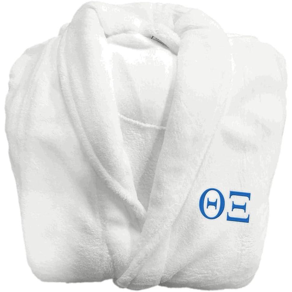 imageGreekgear Theta Xi Fraternity Lettered Bathrobe WhiteWhite