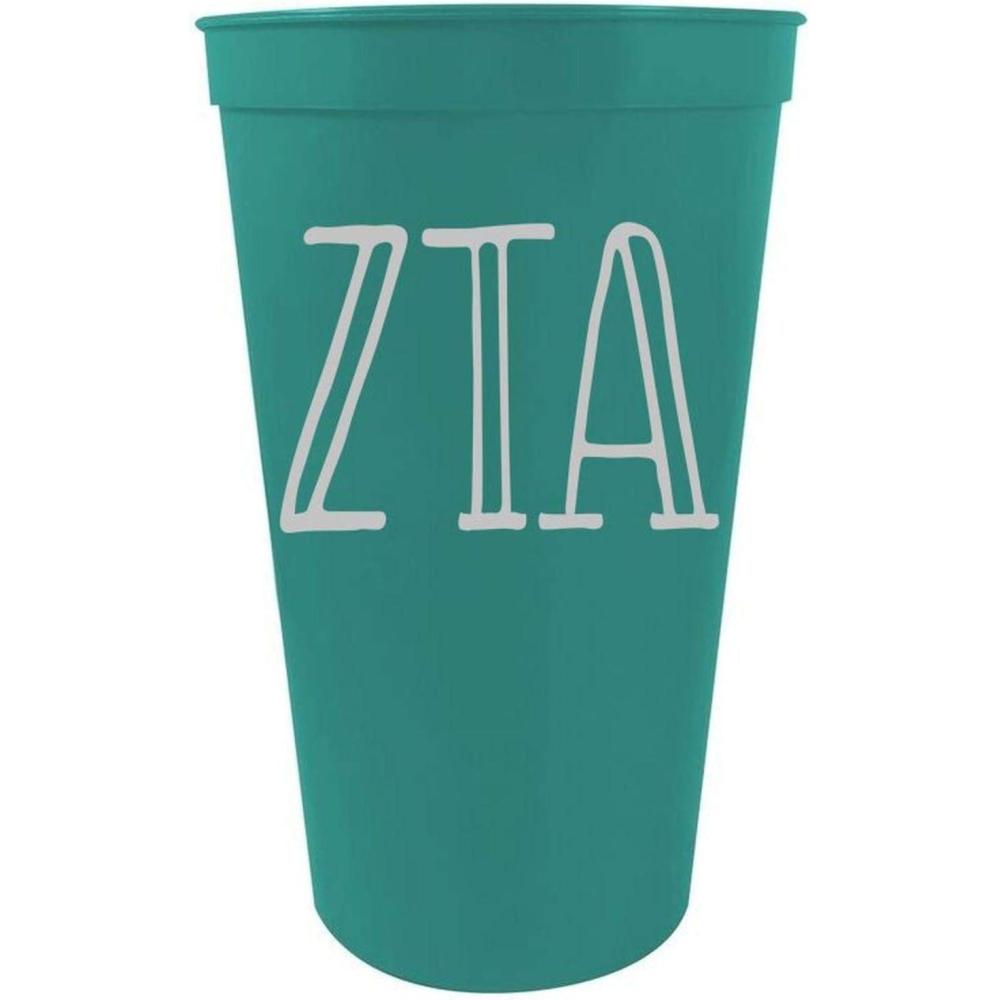imageGreekgear Zeta Tau Alpha Carson Stadium 22 Oz Cup Pack of 4 Seafoam