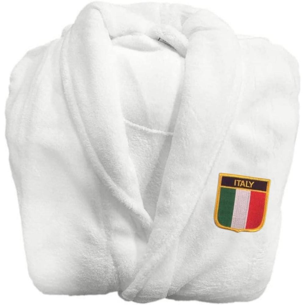 imageItalian Crest Bathrobe White