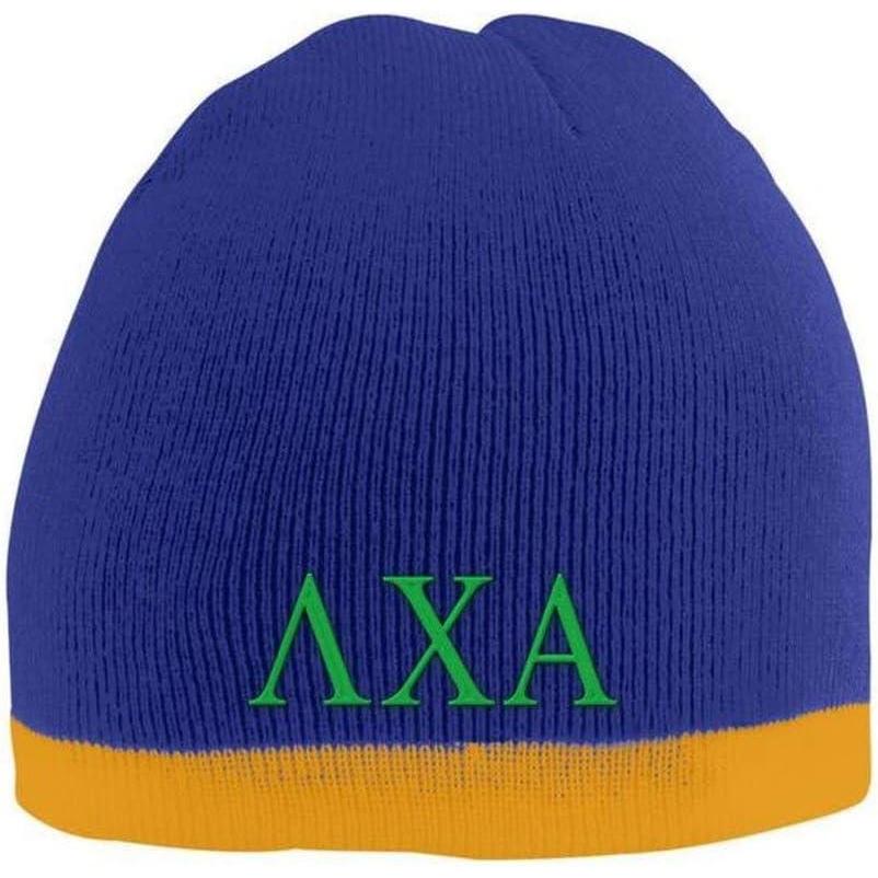 imageLambda Chi Alpha Two Tone Knit Beanie PurpleGold