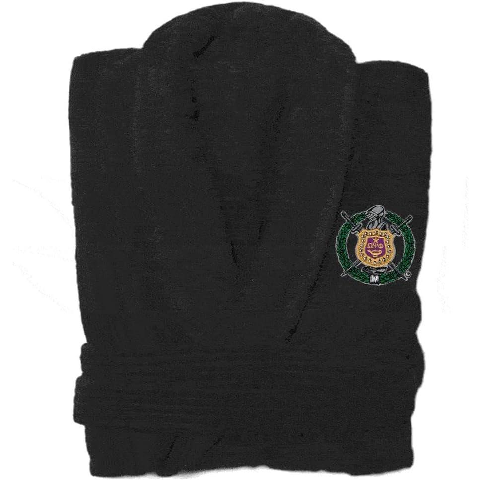 imageOmega Psi Phi Crest  Shield BathrobeBlack
