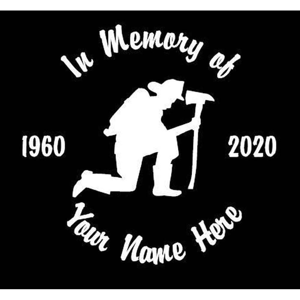 imagePersonalized in Memory of Kneeling Fireman Decal Sticker 6 Inches12 Inches