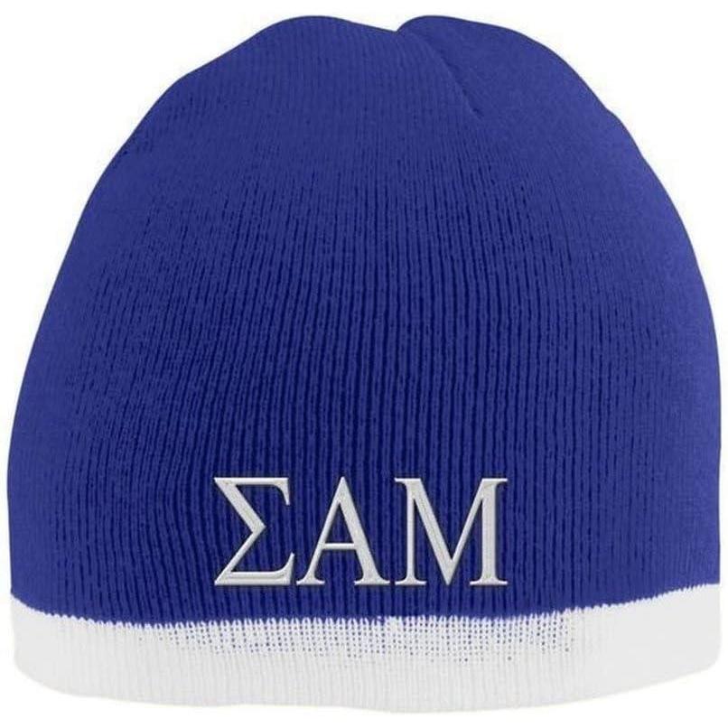 imageSigma Alpha Mu Two Tone Knit Beanie PurpleWhite