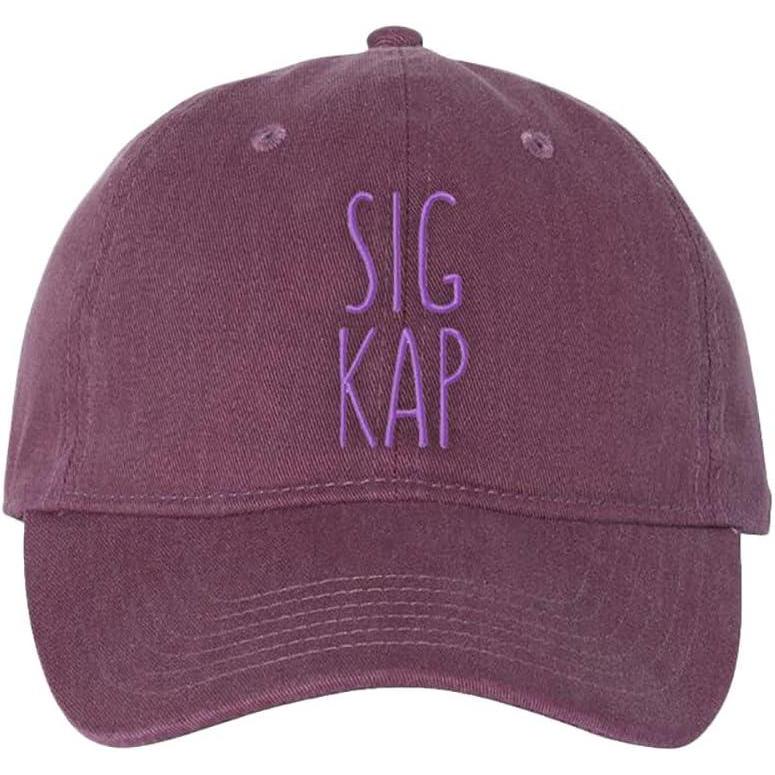 imageSigma Kappa Mod Pigment Dyed Baseball CapVineyard WLilac Thread Color