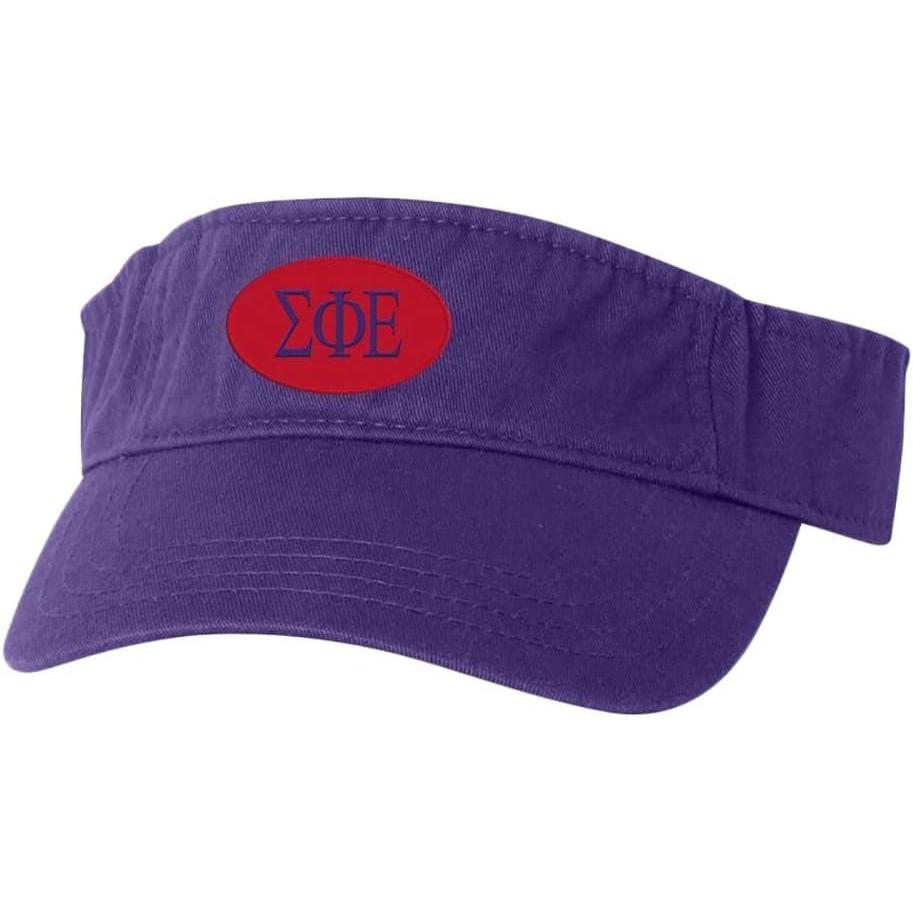 imageSigma Phi Epsilon SigEp Greek Oval Heavy VisorPurple WPurple Thread Color