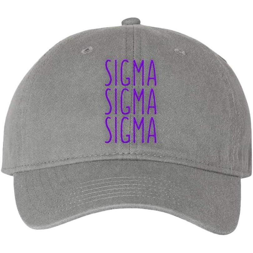 imageSigma Sigma Sigma Mod Pigment Dyed Baseball CapGrey WPurple Thread Color