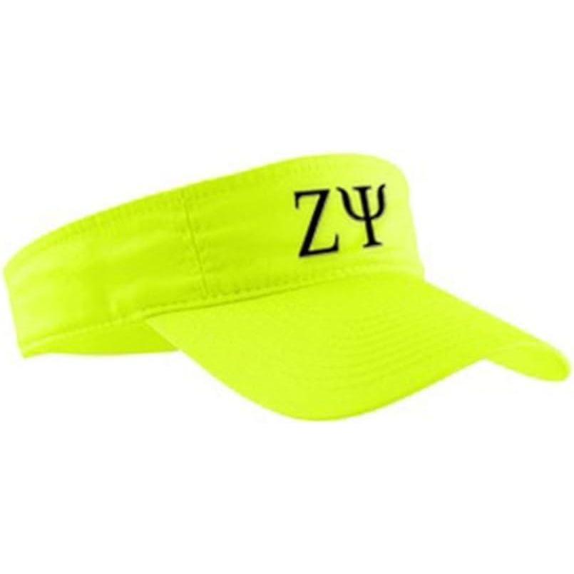 imageZeta Psi Greek Letter VisorNeon Yellow WBlack Thread