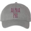 Alpha Phi Mod Pigment Dyed Baseball Cap(Grey W/Maroon Thread Color)