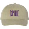 Delta Phi Epsilon DPHIE Mod Pigment Dyed Baseball Cap(Khaki W/Maroon Thread Color)
