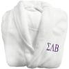 Greekgear Sigma Lambda Beta Lettered Bathrobe White w/Purple Imprint(White W/Natural)