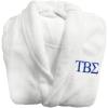Greekgear Tau Beta Sigma Lettered Bathrobe White w/Royal Blue Imprint(White W/Royal Blue)