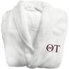 Greekgear Theta Tau Lettered Bathrobe White w/Maroon Thread(White W/Natural)