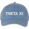Greekgear Theta Xi Pigment Dyed Baseball Cap(Blue Jean W/White Thread Color)