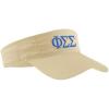 Phi Sigma Sigma Greek Letter Visor(Khaki W/Royal Blue Thread Color)