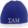 Sigma Alpha Mu Two Tone Knit Beanie Purple/White