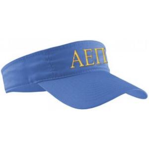 Alpha Epsilon Pi Greek Letter Visor(Light Blue W/Light Gold Thread Color)