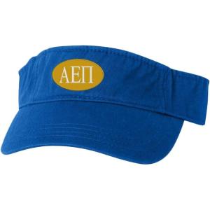 Alpha Epsilon Pi Greek Oval Heavy Visor(Royal Blue W/White Thread Color)