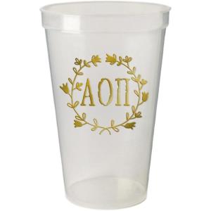 Alpha Omicron Pi AOII Greek Wreath Giant Plastic Cup Set of 4