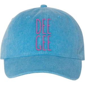 Delta Gamma Mod Pigment Dyed Baseball Cap(Royal Caribe W/Pink Thread Color)