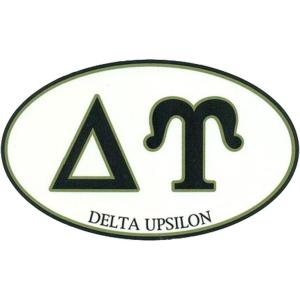 Delta Upsilon DU Euro Decal Oval Sticker